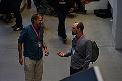 Anders Björkelid (höger) med Tony Elgenstierna på Swecon 2018.