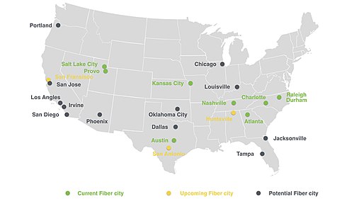 Mapa de Google Fiber