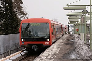 A M200 train at Kulosaari metro station, March 2009