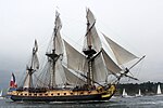 L'Hermione, réplique d'une frégate française des années 1780, lancée en 2014.