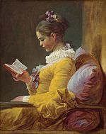 尙-歐諾黑·福拉歌那的《讀書的女孩》（La Liseuse），81.1 × 64.8cm，約作於1776年，愛爾莎·梅隆·布魯斯為紀念其父親安德魯·威廉·梅隆於1961年捐贈。[51]