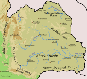 Carte du Nord-Est de la Thaïlande