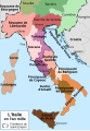 Carte de l’Italie en l’an mil, largement dominée par le Saint-Empire