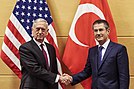 14 February 2018 Turkish Defense Minister Nurettin Canikli with U.S. Secretary of Defense James Mattis;