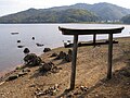 Submerged torii from the former location of Hibara Village