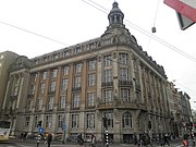 The imposing building of the Royal Hollandsche Lloyd on the corner with the Prins Hendrikkade