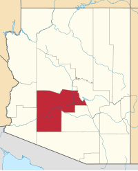 マリコパ郡の位置を示したアリゾナ州の地図