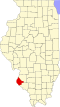 State map highlighting Monroe County