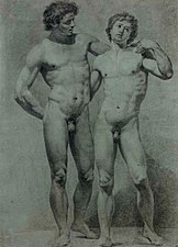 Jean-Claude Naigeon, Deux académies d’hommes nus, fin XVIIIe siècle.