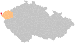 Location in the Karlovy Vary Region within the Czech Republic