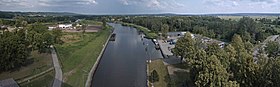 Le canal depuis l'ascenseur à bateaux de Niederfinow.