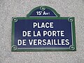 Plaque de rue de la place de la Porte-de-Versailles à Paris.