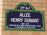 Plaque de l'allée.