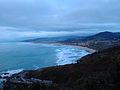 Vista panorámica da praia e porto de Razo.