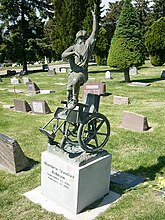 The grave memorial for a ten year old disabled boy; Matthew Stanford Robison. Salt Lake City Cemetery Utah.