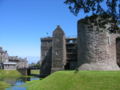Rothesay Castle, Bute, with the 16th century forework in the centre, and the 13th century "Pigeon Tower" on the right