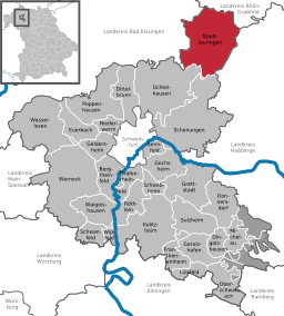 Läget för Stadtlauringen i Landkreis Schweinfurt