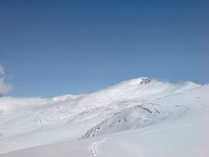 Blick vom Stockhornpass nach Osten auf den Findelgletscher nahe der Eisscheide zum Gornergletscher