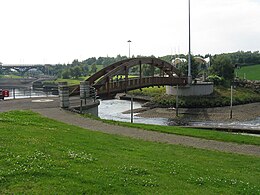 Pedestrian bridge and final rapids