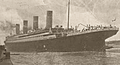 El Titanic alejándose del embarcadero n.º 44, poco después del mediodía del 10 de abril de 1912.