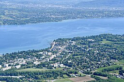 Vy över Versoix vid Genèvesjön