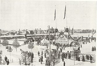 Örebroutställningen 1899. Bild från utställningsområdet vid Alnängarna.