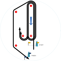 Olympic course XI. S(Start) - 1 - 4G - 1 - 4G - 1 - 2 - 3 - F(Finish reaching)