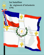 Drapeau du 1er bataillon du 4e régiment d'infanterie de ligne de 1791 à 1793