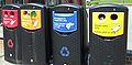 Recycling bins in Aberystwyth, Wales