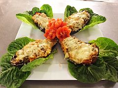 Aubergines gratinées.