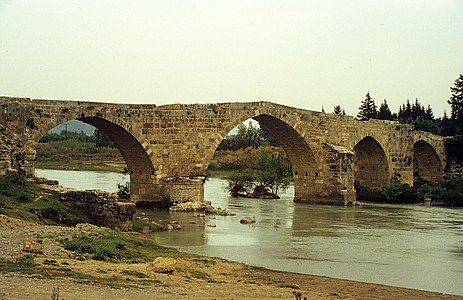The Eurymedon Bridge in Turkey, originally built by the Romans and rebuilt with a pointed arch in the 13th century by the Seljuk Turkish Sultan