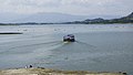 A boat leaving San Juan.