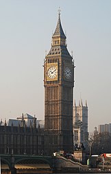 Big Ben, Houses of Parliament (1840-1876) Charles Barry e Augustus Pugin. La torre fu completata nel 1858.