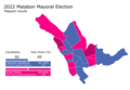 Electoral map for the 2022 Malabon mayoral elections.