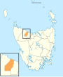 Map showing Burnie City LGA in Tasmania