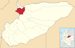 Location of the municipality and town of Tamara, Casanare in the Casanare Department of Colombia.