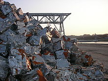 A pile of compacted steel scraps