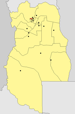 メンドーサ州内のメンドーサの位置の位置図