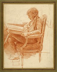 Le fils de l'artiste lisant, sanguine sur papier, vers 1800 Cabinet des Estampes et des Dessins de Strasbourg.