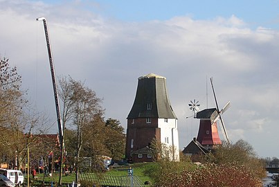 Greetsieler Zwillingsmühlen am 30. Oktober 2013