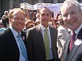 Greg Barber, Bob Brown and Brian Walters attending a protest rally in Melbourne