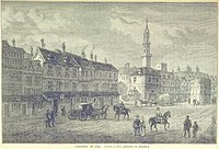 Cornhill in 1630, showing the Royal Exchange and the Water-Conduit, called the Tun