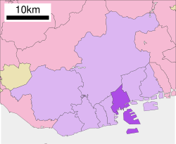 Location of Chūō-ku in Kobe
