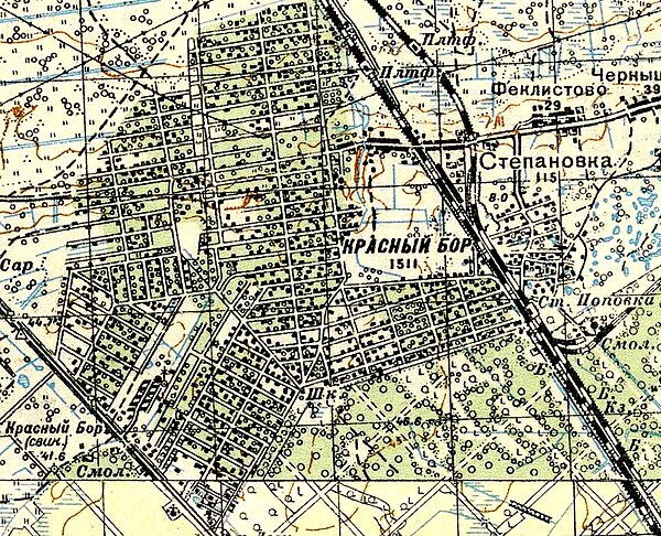 План посёлка Красный Бор. 1941 год