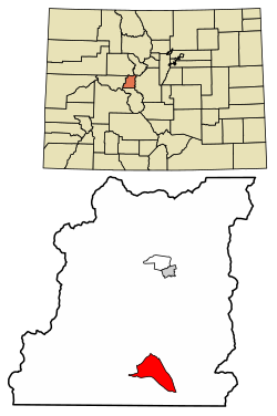Location of the Twin Lakes CDP in Lake County, Colorado.