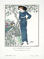 Ilustración para la Gazette du Bon Ton; "Las primeras rosas", vestido de mañana, marzo de 1913.