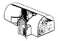 Volume representation of Lomas Rishi Cave. The digging of the vault has never been finished.