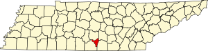 Map of Tennessee highlighting Moore County