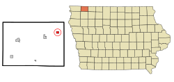 Location of Harris, Iowa