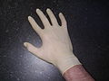 Thin gloves used in medicine.